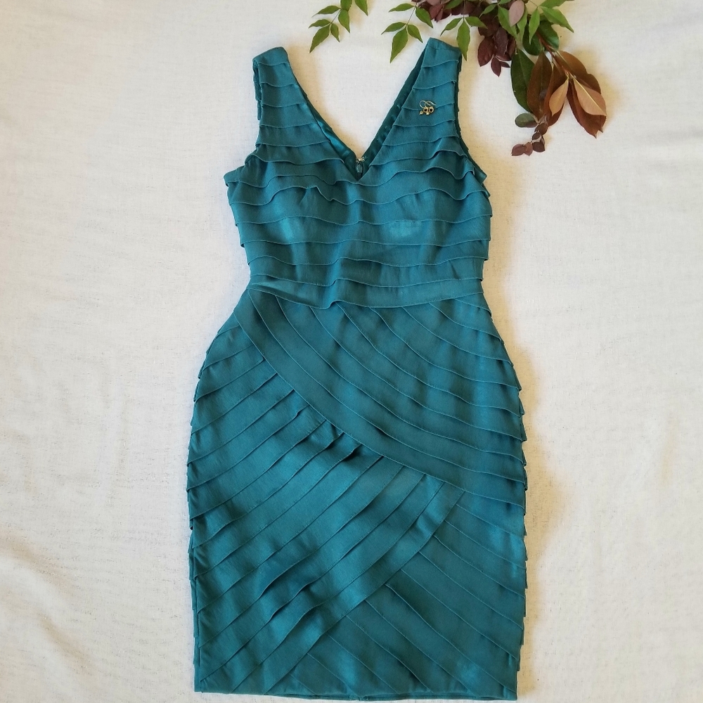 Adriana Papell Green/Blue Teal Cocktail Dress